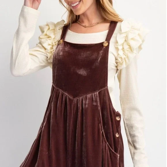 Easel Brown Wide-leg Jumpsuit - Picture 4 of 5